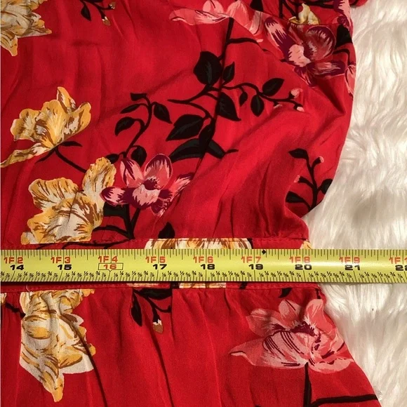 Old Navy Red Floral Bell Sleeve Dress - Picture 13 of 16
